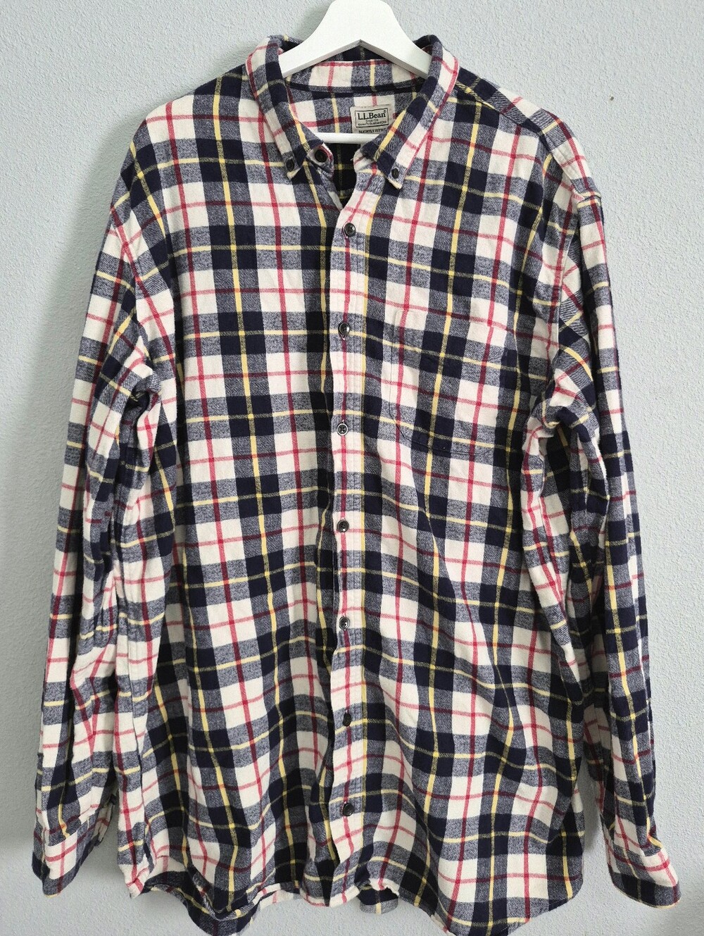 LL Bean Flannel Buton Down Shirt Slightly Fitted Mens XXL Tall